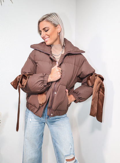 Bow It Out Puffer Jacket