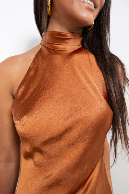 Bronzed Babe A Line Mini Dress