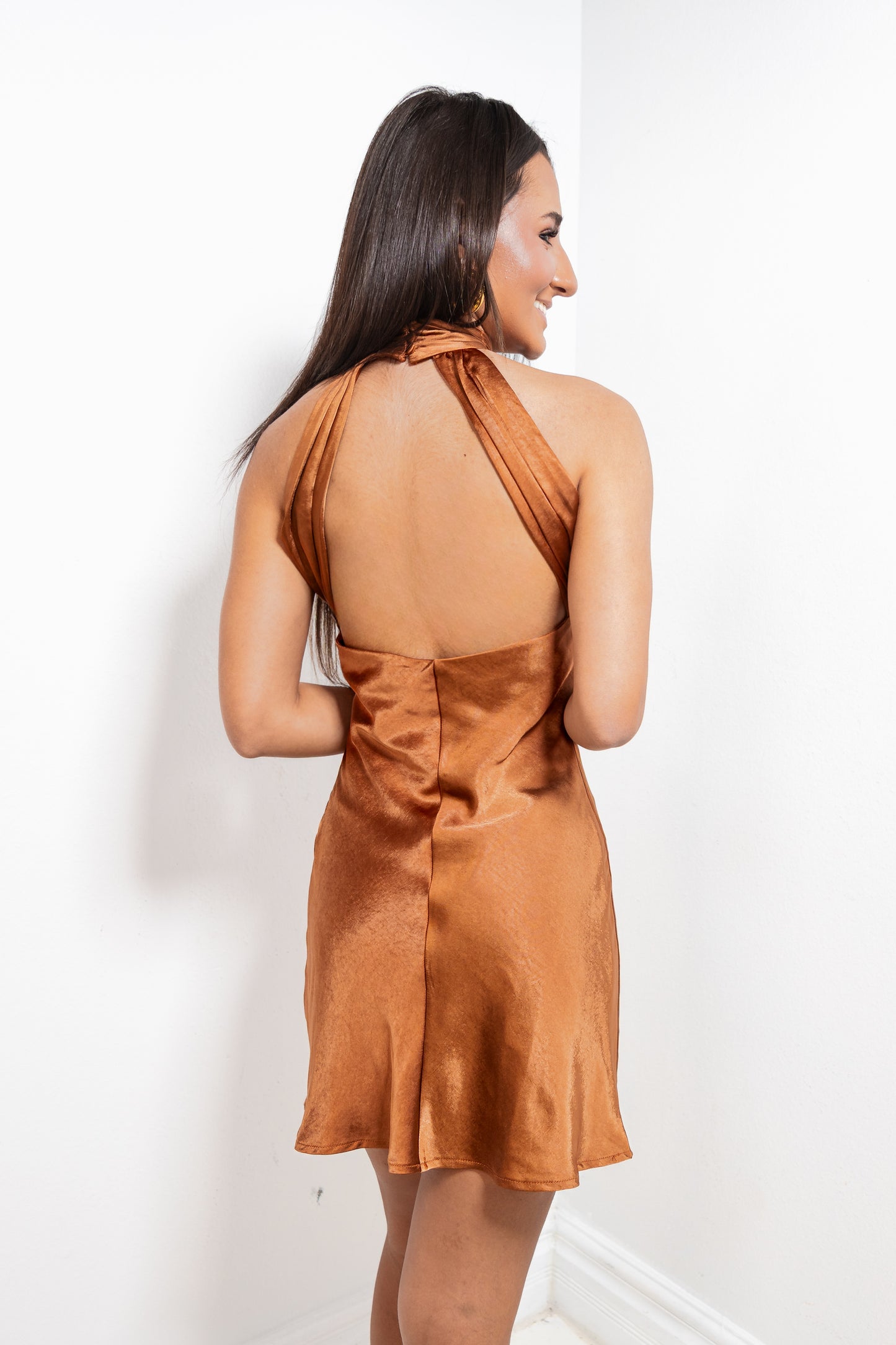 Bronzed Babe A Line Mini Dress