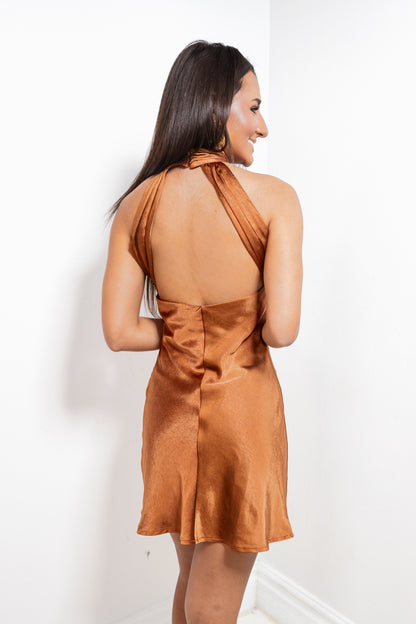 Bronzed Babe A Line Mini Dress