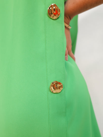 Buttoned Bliss Mini Shift Dress