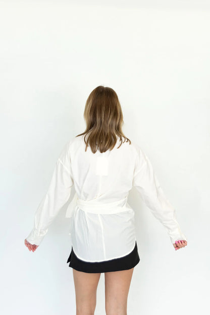 Timeless Button Up Tie Top