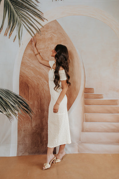 English Factory Textured Midi Dress