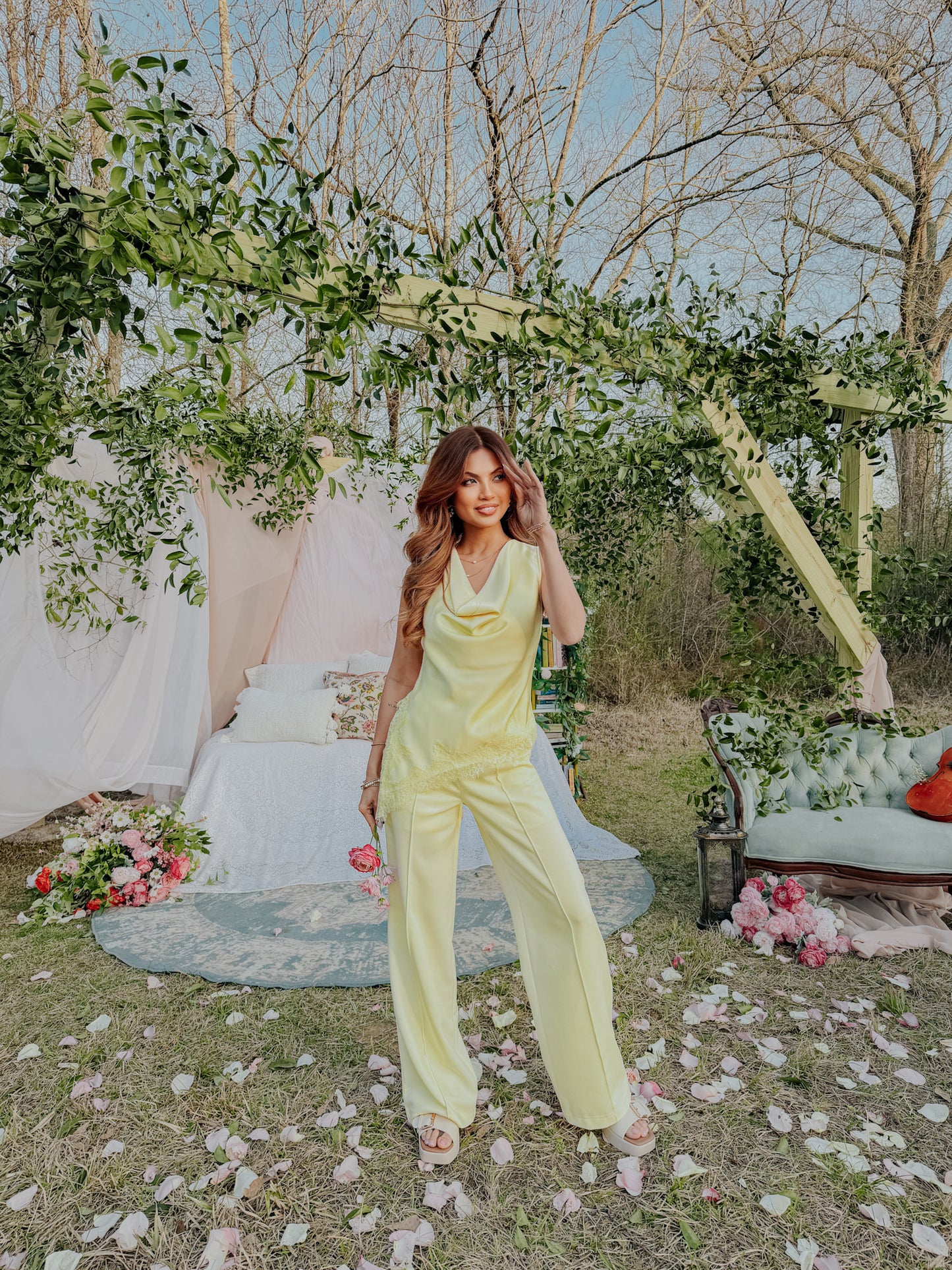 Lace & Light Drape Tank