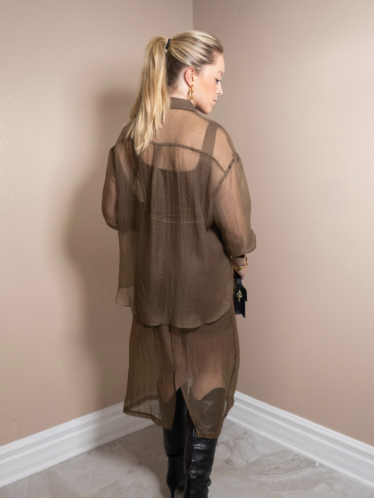 Sheer Confidence Button Up Top