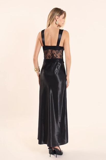 Endless Rose Lace Trim Sleevesless Midi Dress