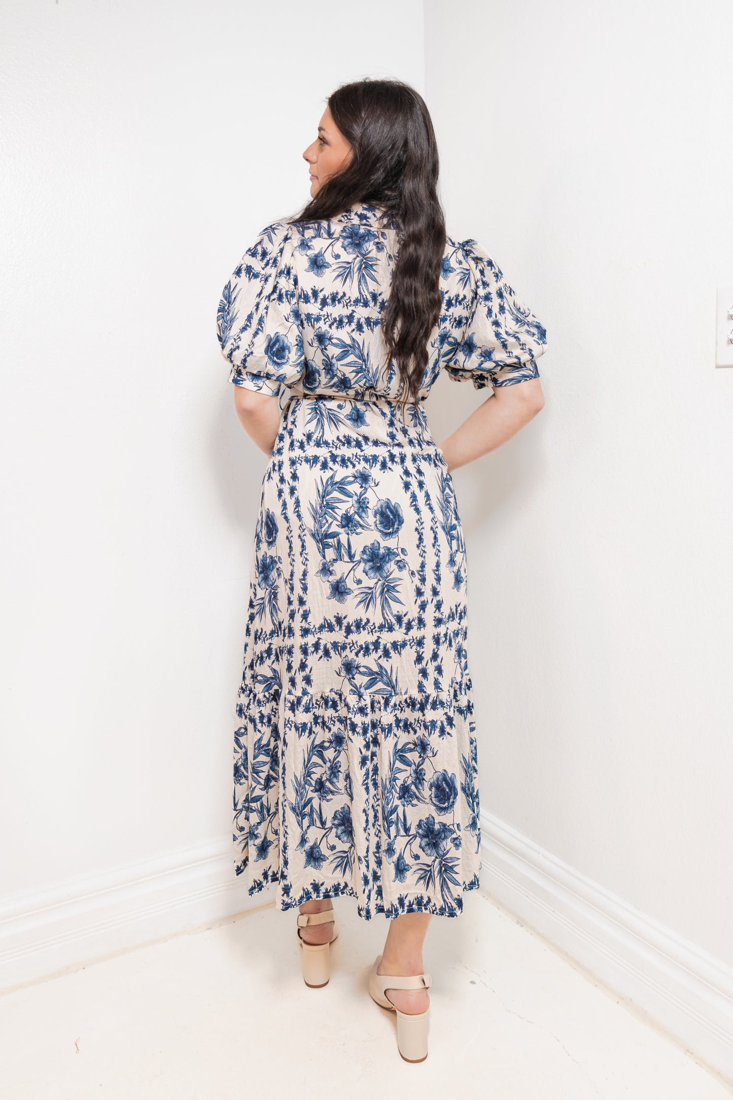 Cambridge Blooms Button Down Midi Dress
