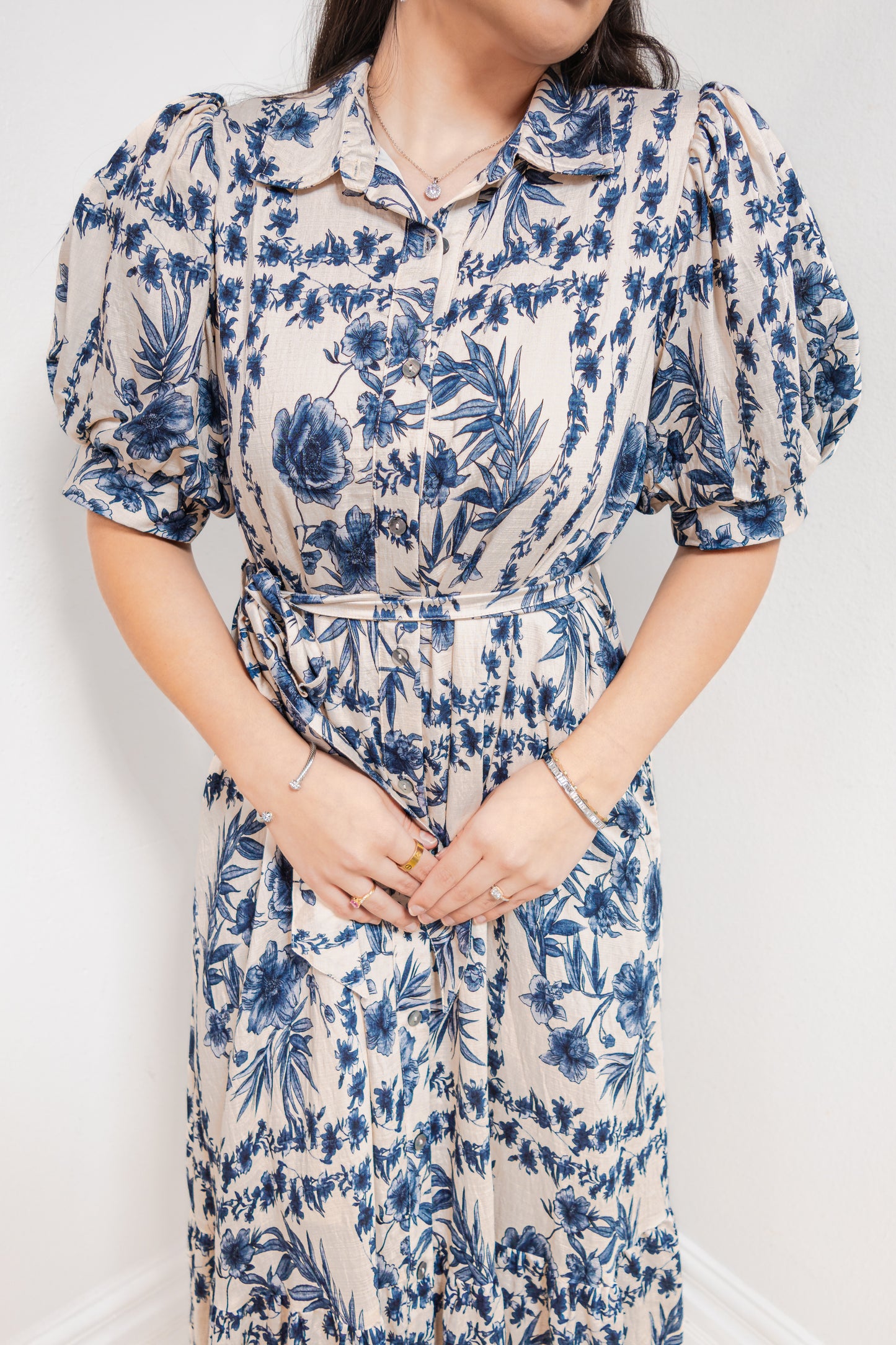 Cambridge Blooms Button Down Midi Dress