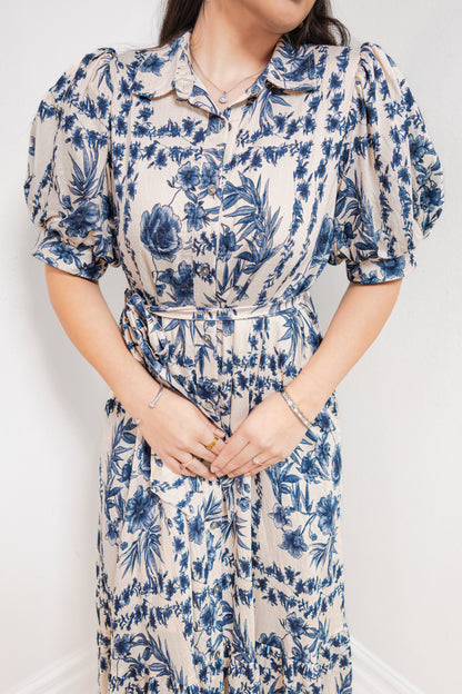 Cambridge Blooms Button Down Midi Dress