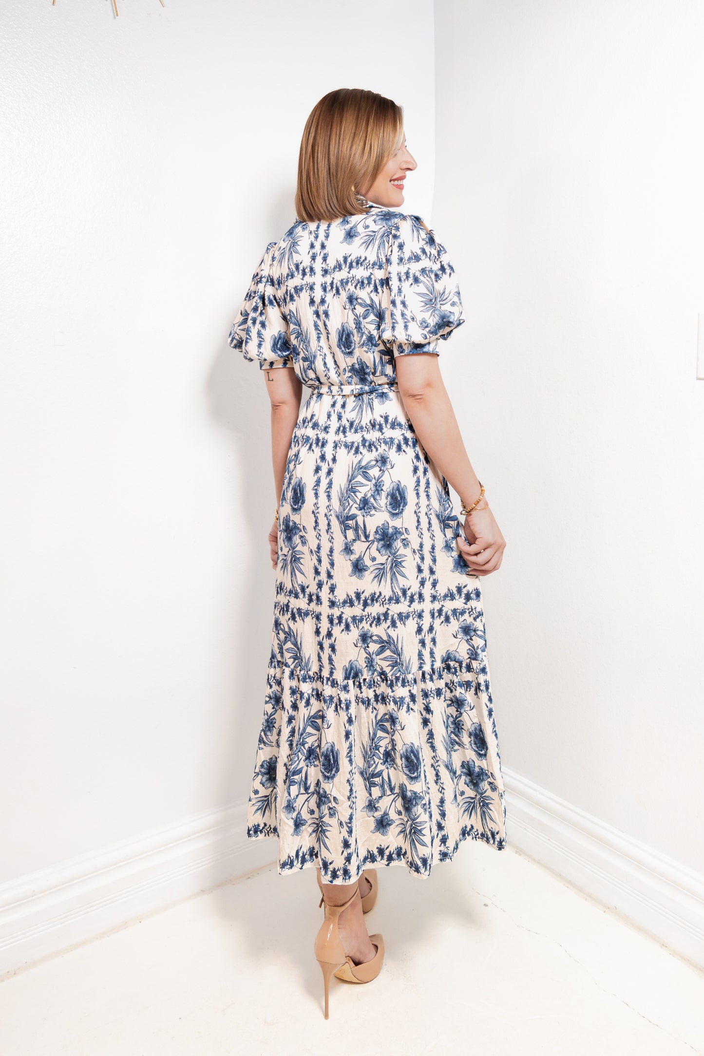 Cambridge Blooms Button Down Midi Dress