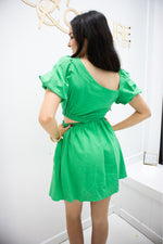 Casual Cut Out Asymmetrical Puff Sleeve Dress-Dress-KCoutureBoutique, women's boutique in Bossier City, Louisiana