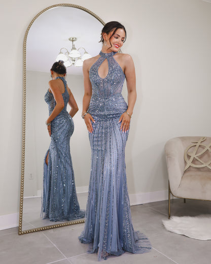 Celestial Siren Halter Gown