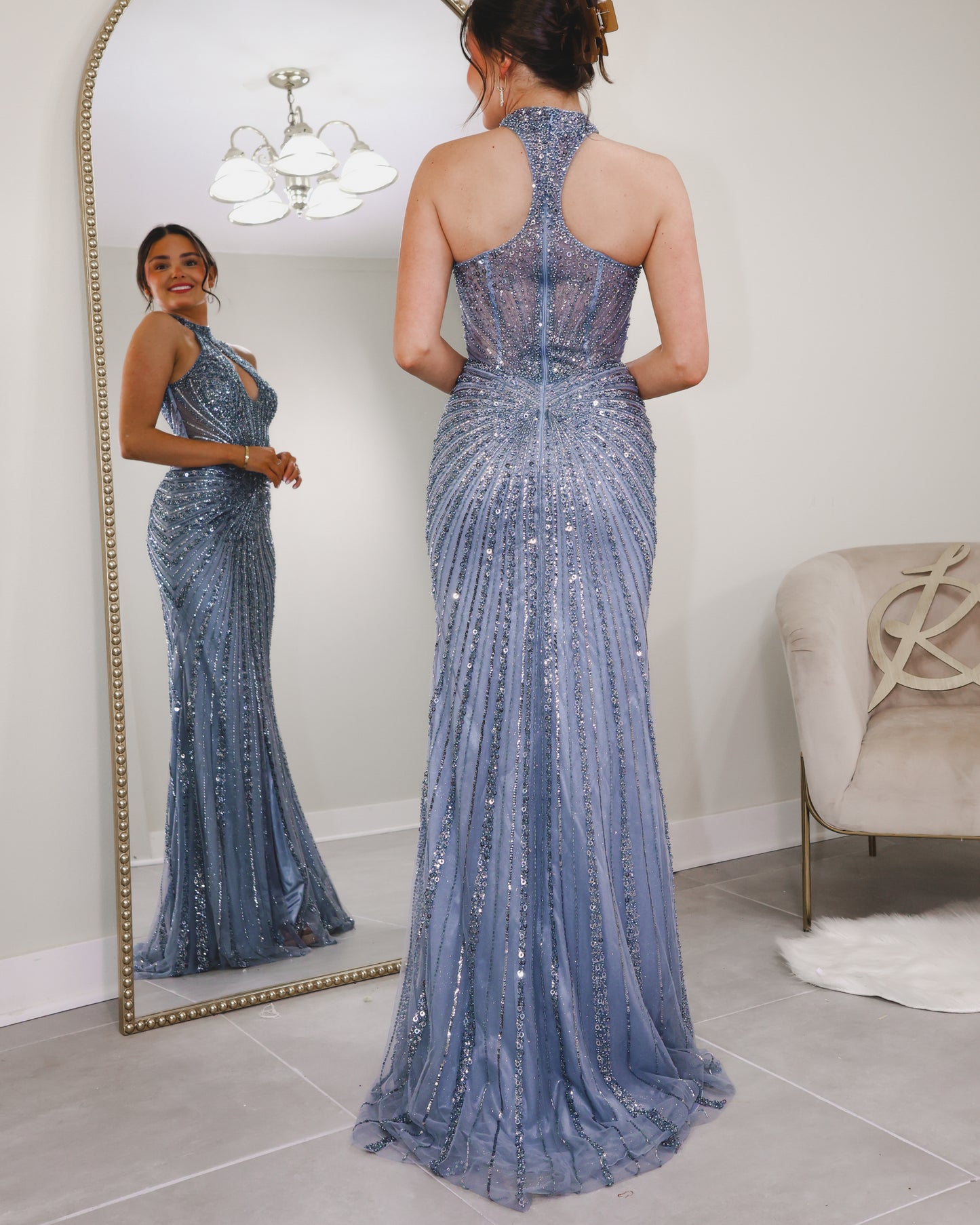 Celestial Siren Halter Gown