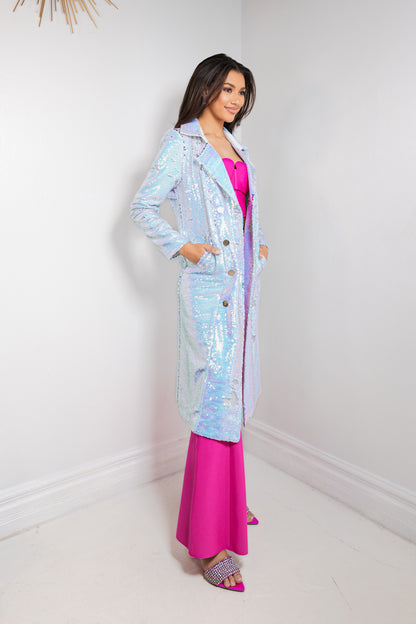 Champagne & Confetti Trench Coat