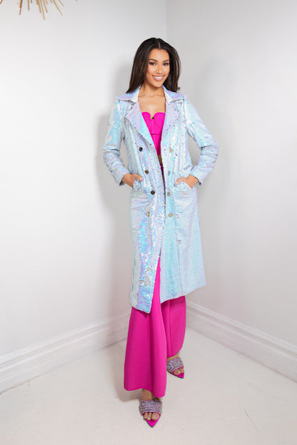 Champagne & Confetti Trench Coat