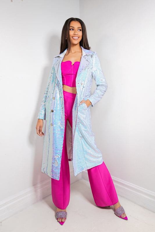 Champagne & Confetti Trench Coat