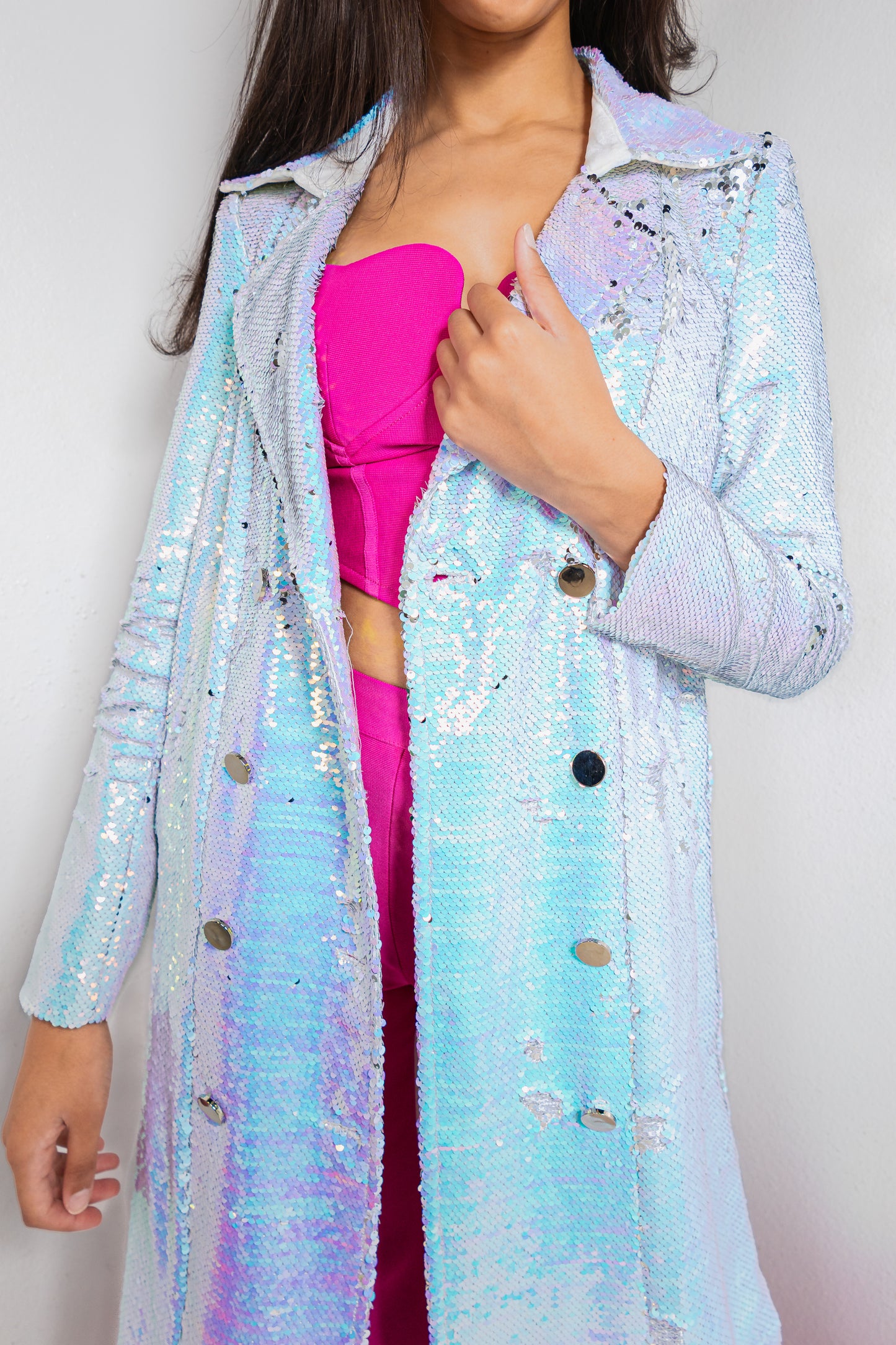 Champagne & Confetti Trench Coat