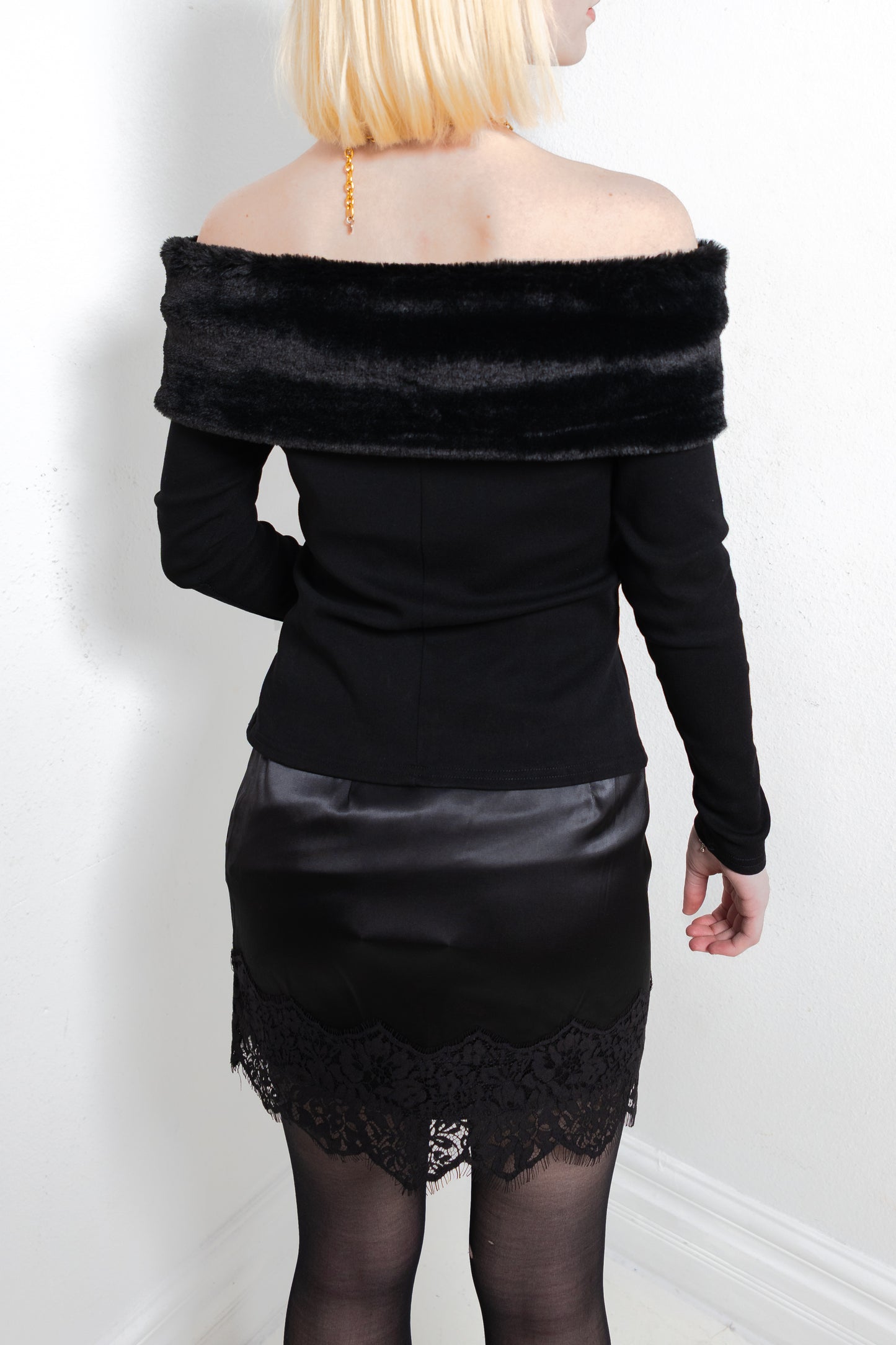 Chateau Fur Off Shoulder Top