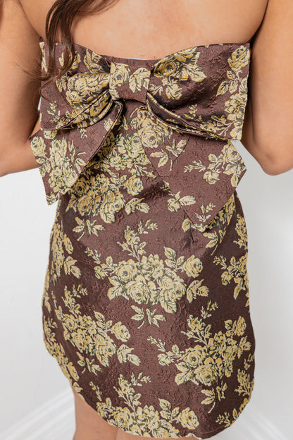 Chateau Garden Jacquard Bow Dress