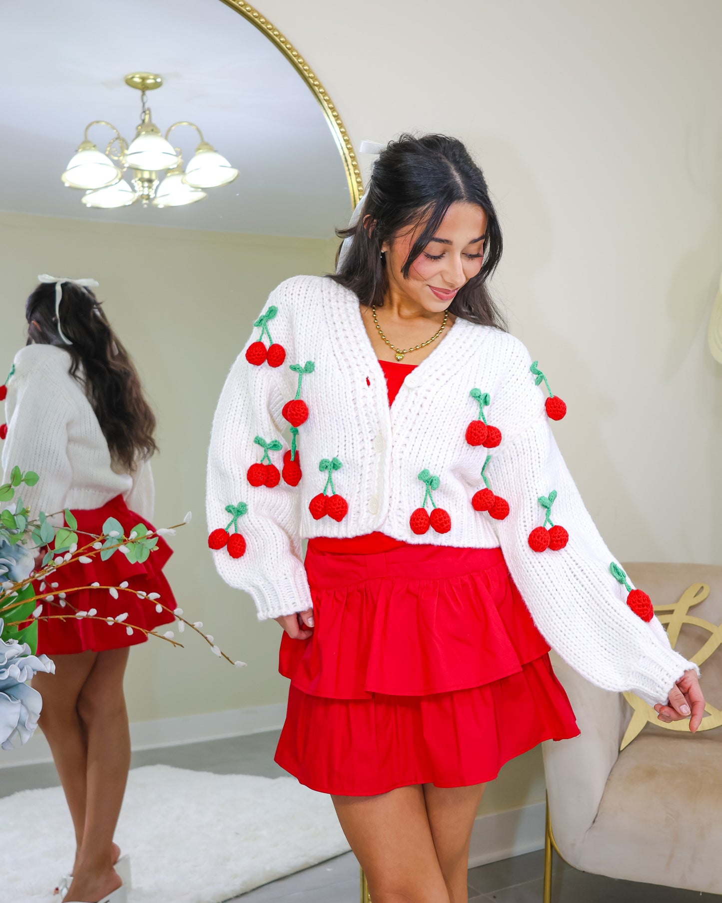 Flirt Alert Poplin Pleated Skort