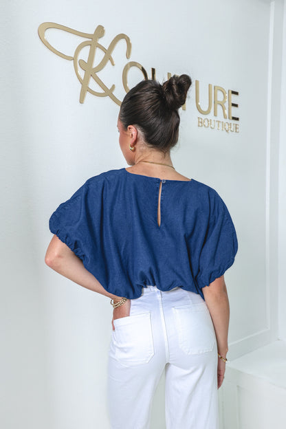 Chill Factor Bubble Hem Cropped Top