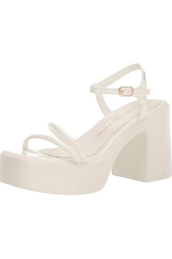 Chinese Laundry Women's Ankor Platform Sandal - White Leather, Medium Width
