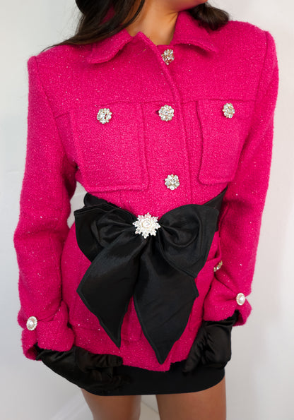 Fashionable In Fuchsia Tweed Jacket