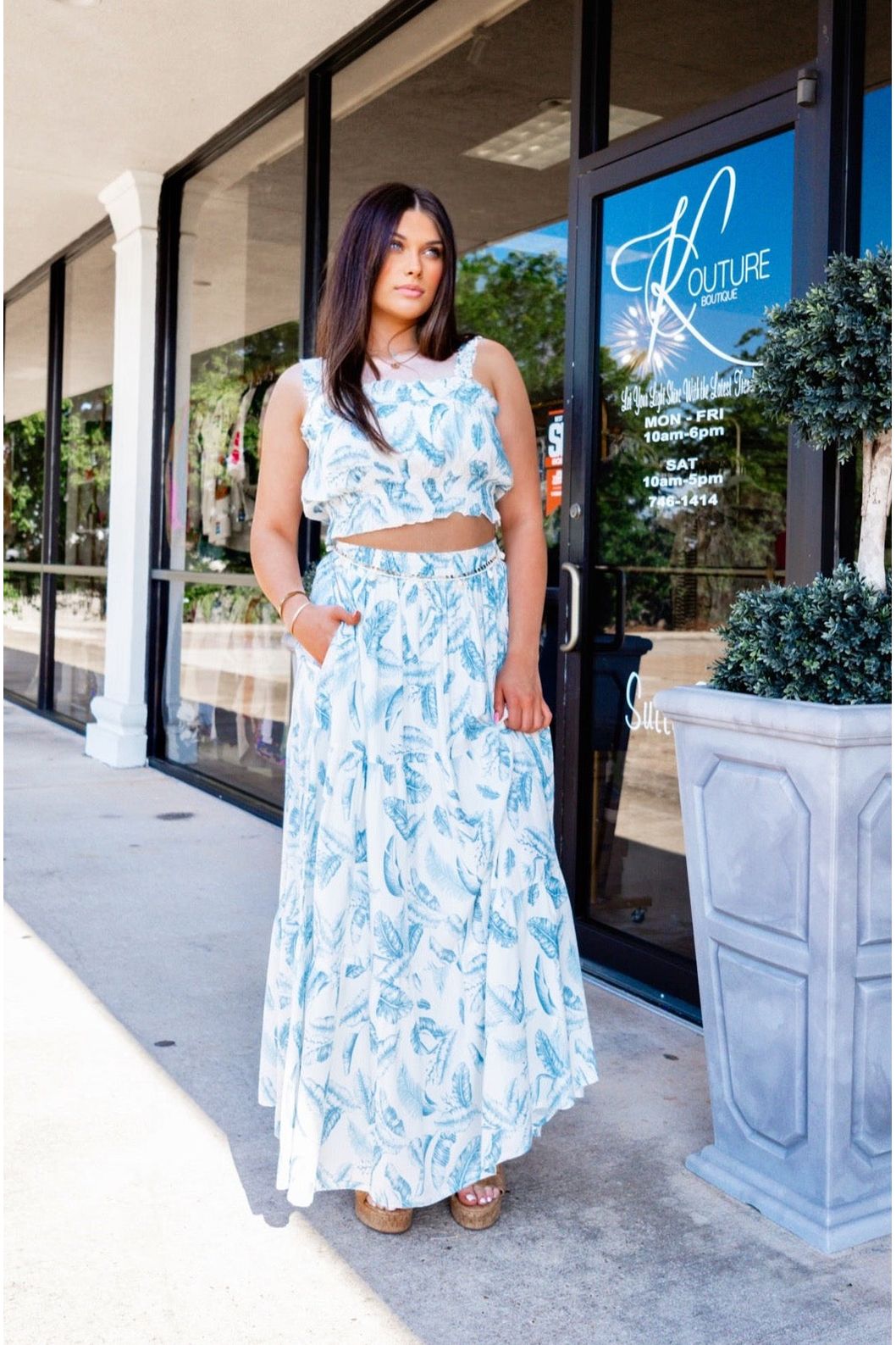 Coastal Vibes Tiered Maxi Skirt-Skirts-KCoutureBoutique, women's boutique in Bossier City, Louisiana