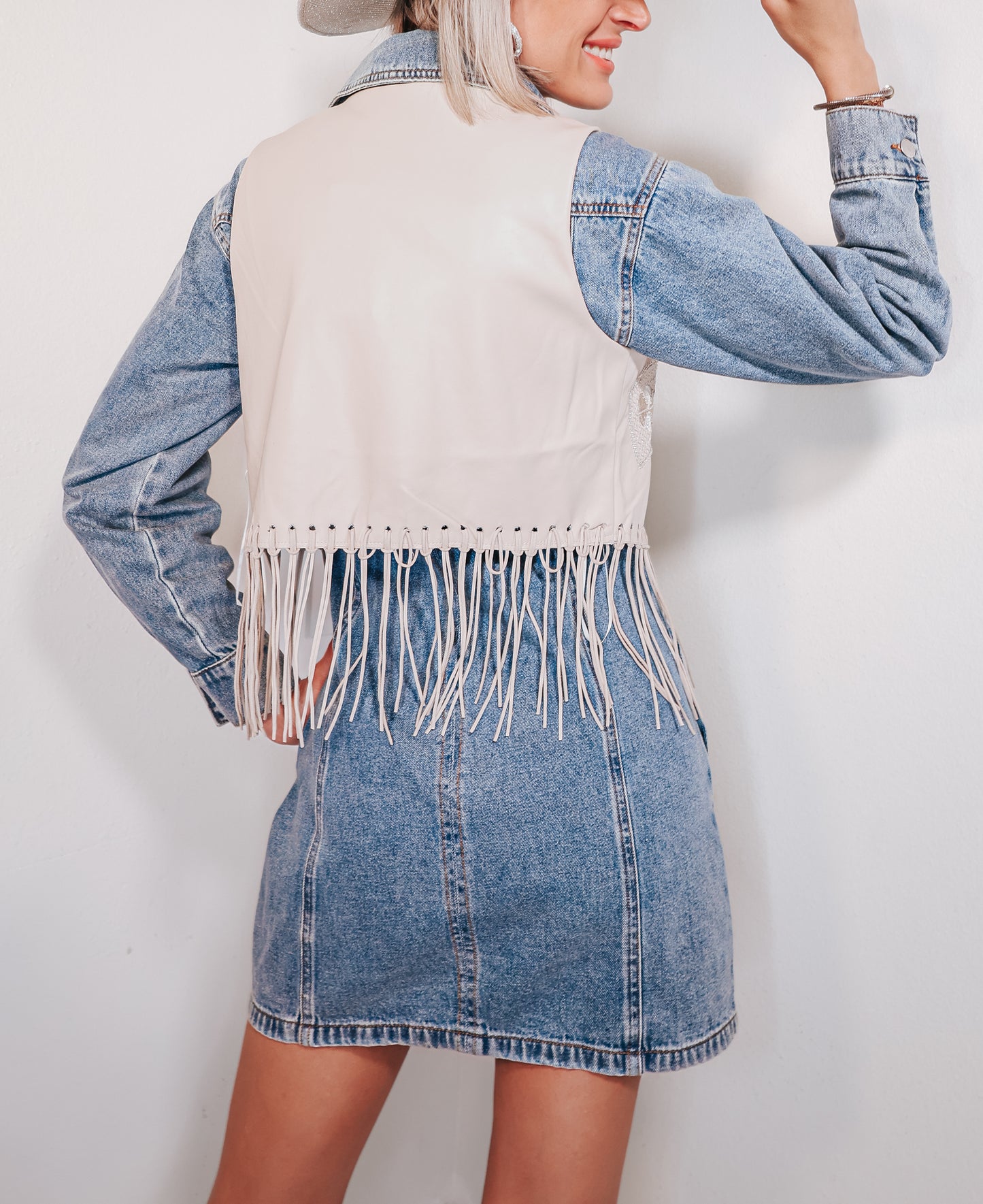 Cosmic Cowgirl Embellished Fringe Vest