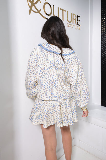 Cotton & Bloom Floral Collared Pullover