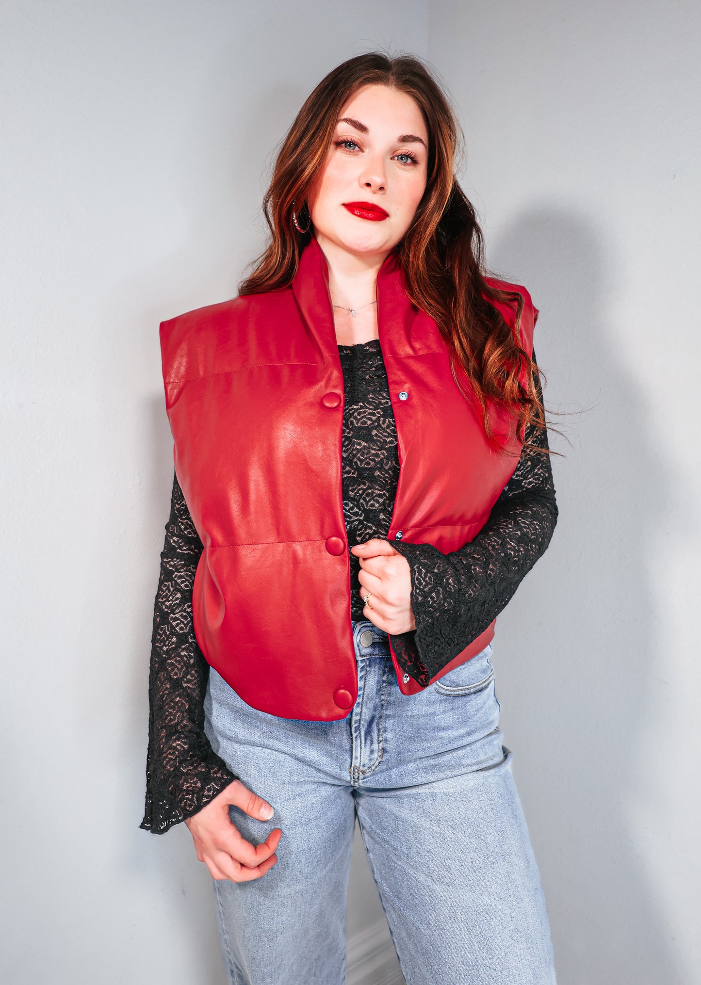 Elan Cherry Blaze High Collar Vest