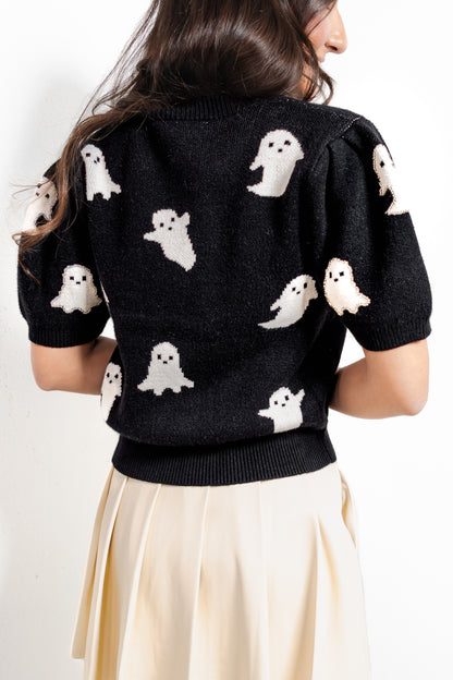 Boo Babe Puff Sleeve Sweater Top