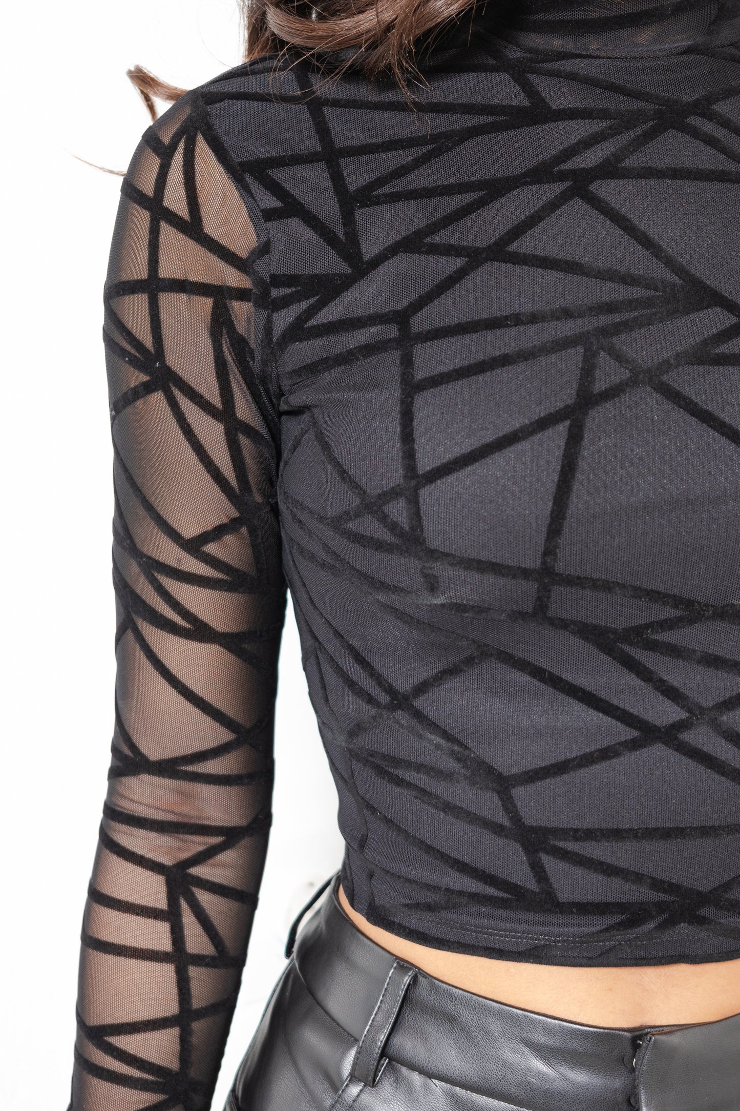 Cross The Line Mesh Abstract Top