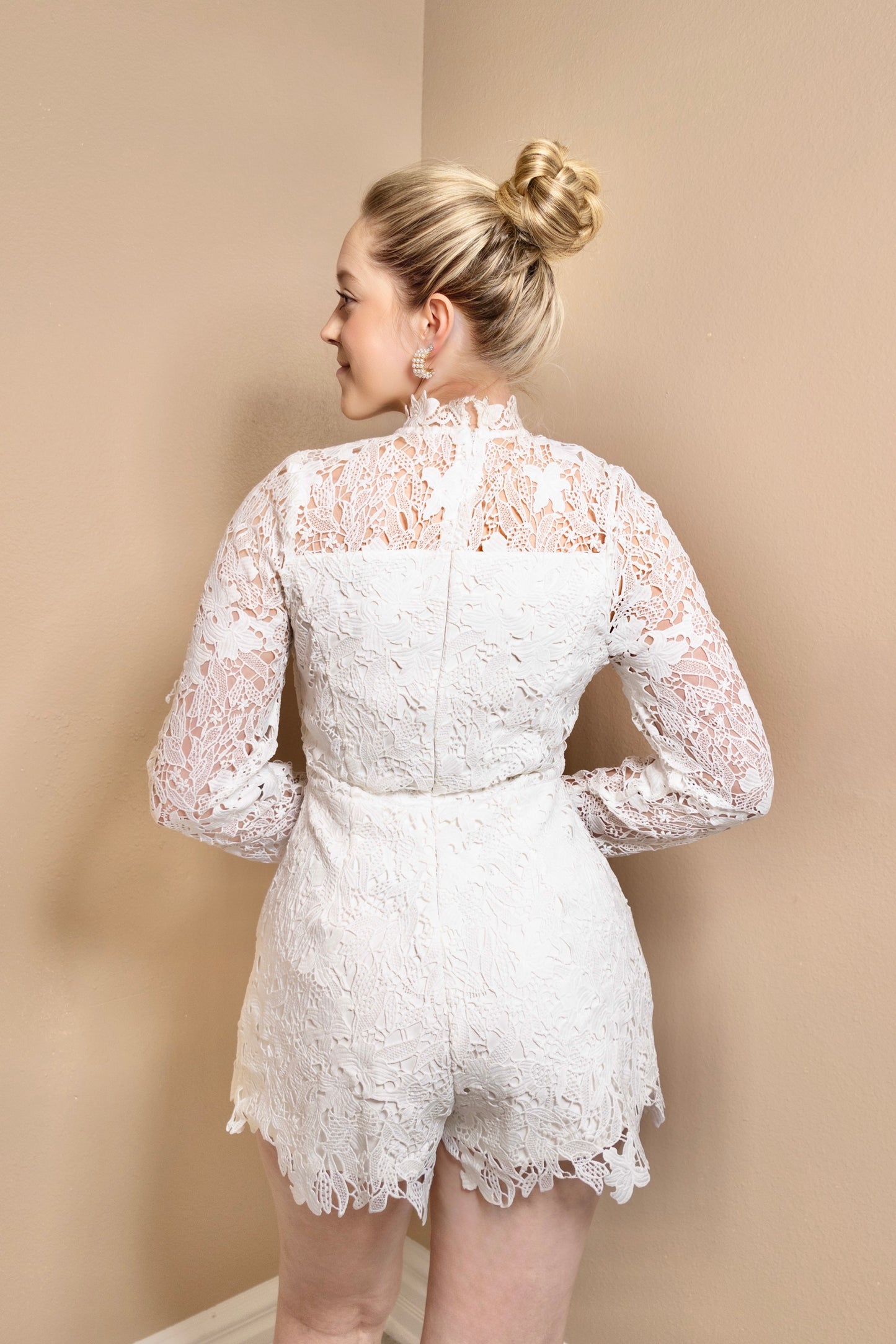 Endless Rose High Neck Lace Romper