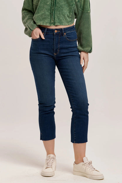 Dear John Frankie Straight Leg Crop Raw Hem Jeans