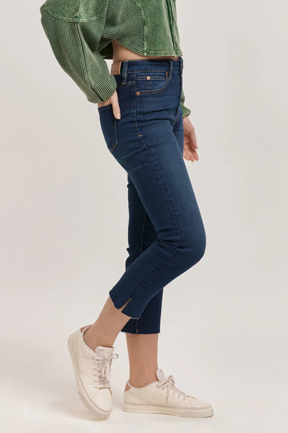 Dear John Frankie Straight Leg Crop Raw Hem Jeans