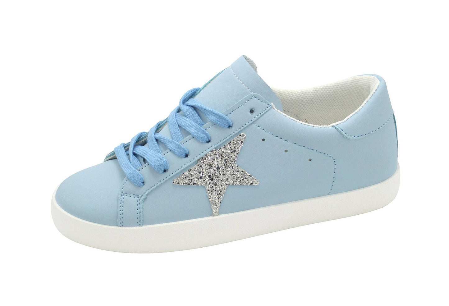 Powder Blue Silver Star Sneakers