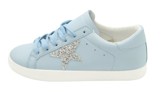 Powder Blue Silver Star Sneakers