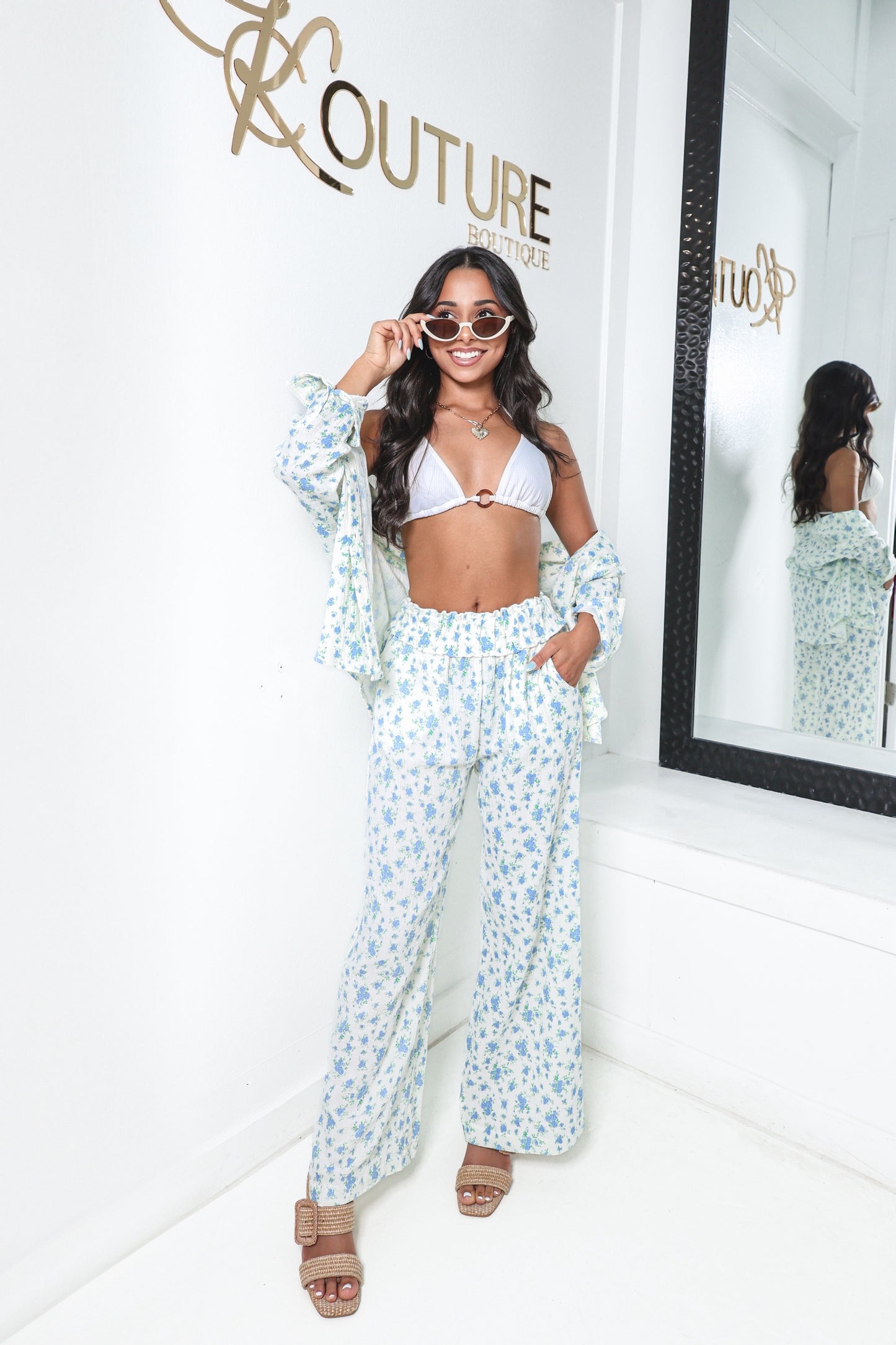 Lucca Daisy Drift Gauze Elastic Waist Pants