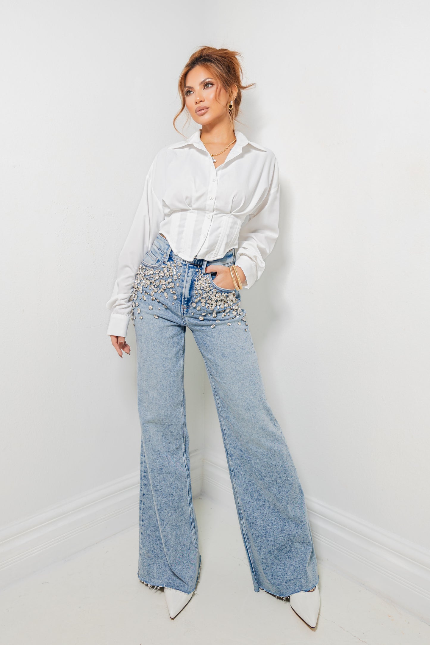 Dear John Fiona Sparkle Wide Leg Jeans