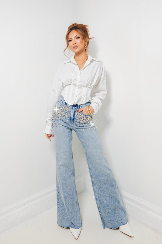 Dear John Fiona Sparkle Wide Leg Jeans