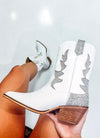 Dolly Rhinestone Midi White Boots-Apparel & Accessories-KCoutureBoutique, women's boutique in Bossier City, Louisiana