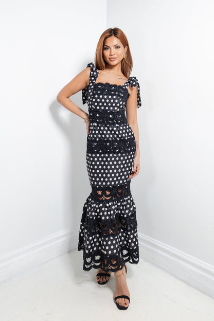 Dotted Desire Lace Midi Dress