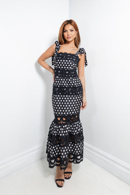 Dotted Desire Lace Midi Dress