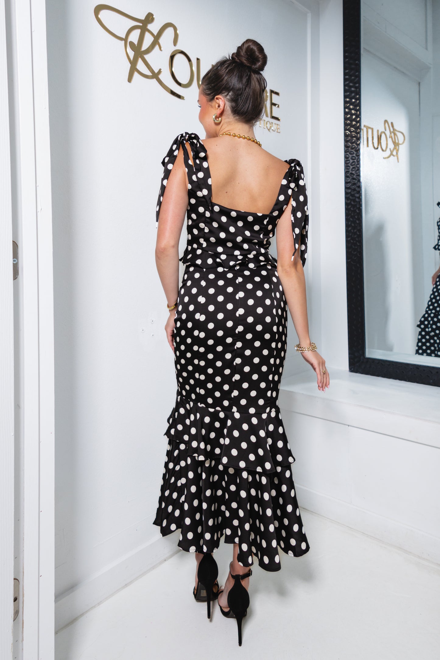 Dotty On You Bow Ties Cropped Top