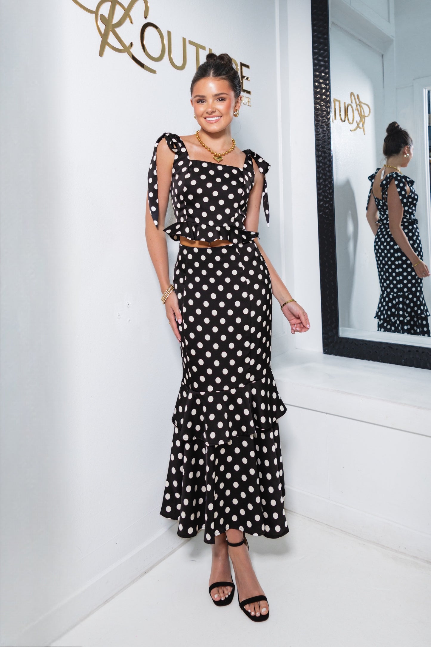 Dotty On You Bow Ties Cropped Top