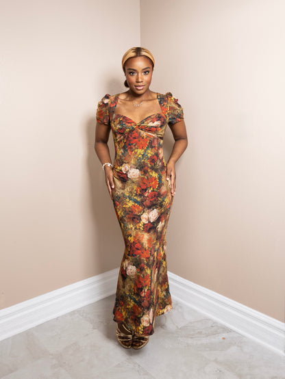 Vintage Garden Midi Dress