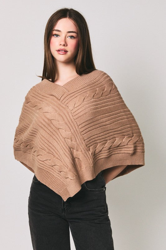 Cabin Cozy Sweater Poncho