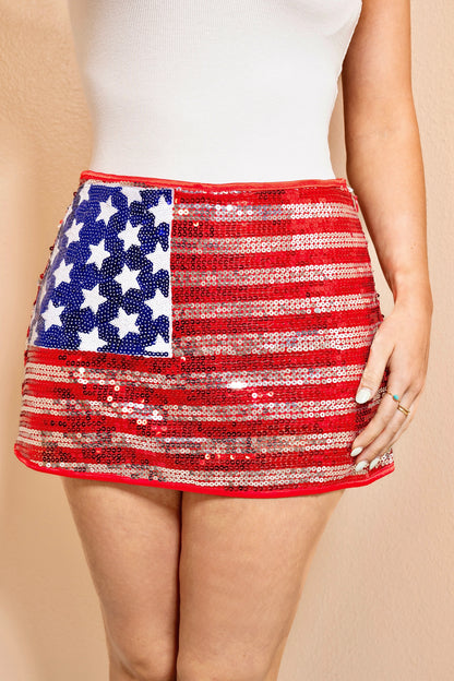 Stars & Sparkle USA Sequin Skort