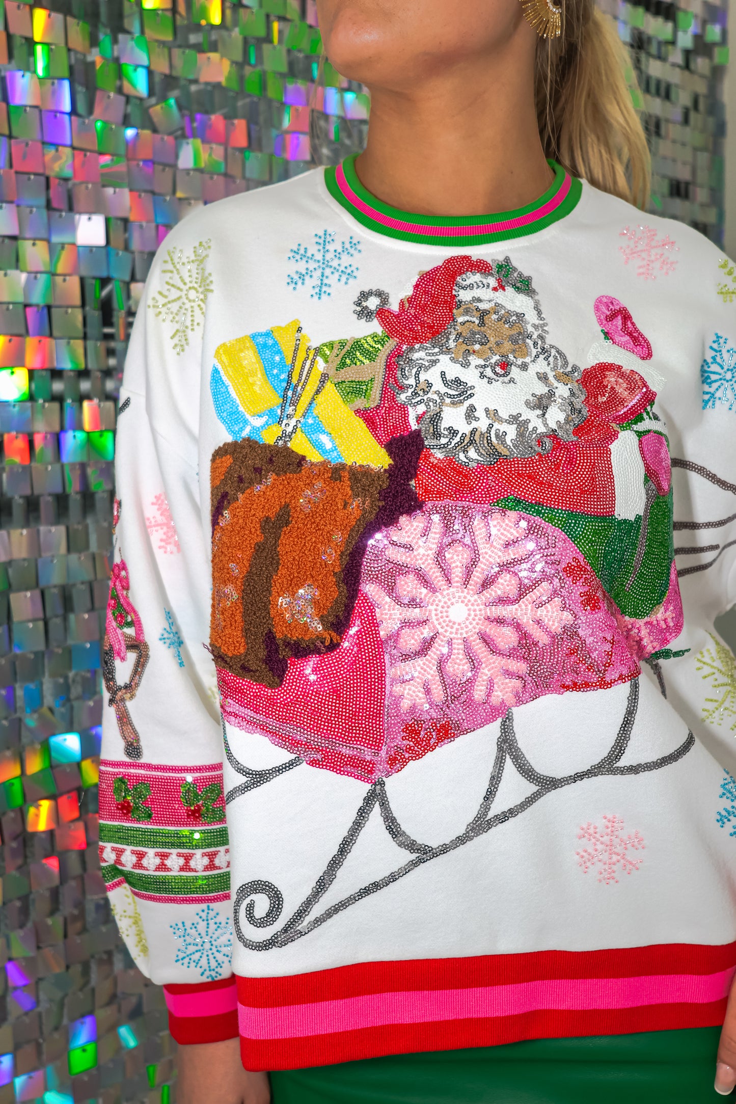 Queen of Sparkles Vintage Santa Sweatshirt